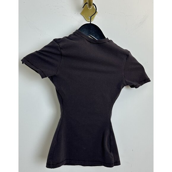 SKIMS Stretch Cotton Tee in Iron Size XX-Small - Picture 7 of 10